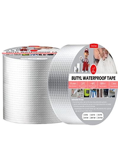 Desidear Waterproof Tape For Leaks,Upgraded Butyl Tape 2" W X 16.4'L X 1.5Mmt, Waterproof Patch & Seal Tape For Plastic And Metal Repairs, Multi-Use Repair For Rv Roof/Pools/Boat&Pipe Sealing/Hvac #TOP15