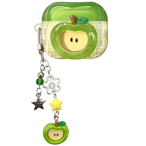 Airpods Pro 3�p���킢���A�b�v���^�P�[�X - �����A�ϏՌ��ی�J�o�[ �t���[�c�`���[���t�� (�O���[��)