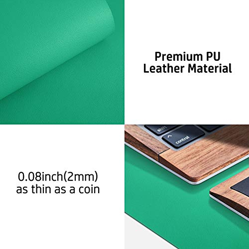 Image of Aothia Leather Desk Pad Protector,Mouse Pad,Office Desk Mat, Non-Slip PU Leather Desk Blotter,Laptop Desk Pad,Waterproof Desk Writing Pad for Office and Home (23.6 inch x 13.7 inch, Vivid Green)
