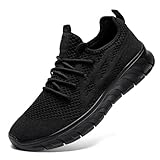 MGBDSZ Mens Walking Tennis Shoes Slip On Hiking Running Sneakers Non Slip Fitness Casual Workout Athletic Gym Lightweight Breathable Comfortable Trainers Black US 11