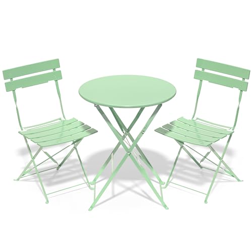 RELAX FIELD Ensemble de mobilier de jardin résistant aux intempéries, ensemble de meubles de balcon 3 pièces pour petit balcon, table de bistrot avec 2...