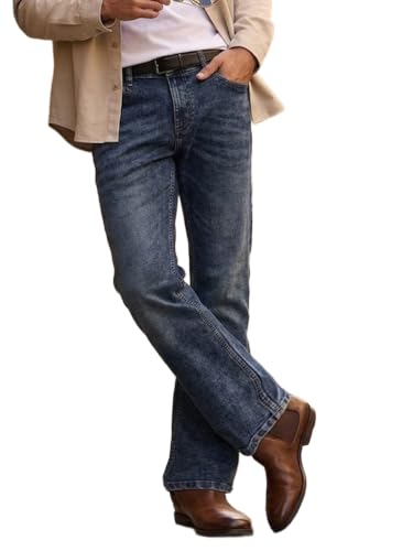 Image of Urbano Fashion Men's Stretch Fit Mid Rise Washed Bootcut Jeans Stretchable