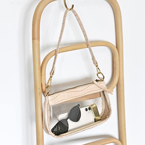 Image of Clear Shoulder Handbag PVC Classic 90s Purse Women Vegan Leather Crocodile Crossbody Bag