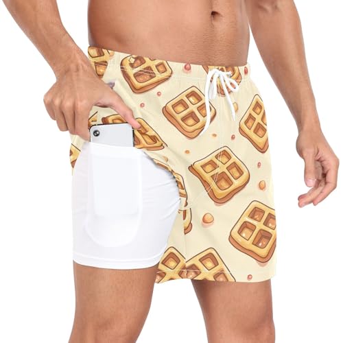 Cookies Print Men's Swim Trunks with Liner Quick Dry Beach Shorts Swimwear Bathing Suit S-XXL4