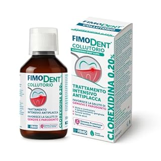 Fimodent Collutorio - Clorexidina 0.20% con SPDD (Sistema Protezione Discromie Dentali) e gradevole gusto menta - Trattamento antiplacca e antibatterico intensivo - 200ml