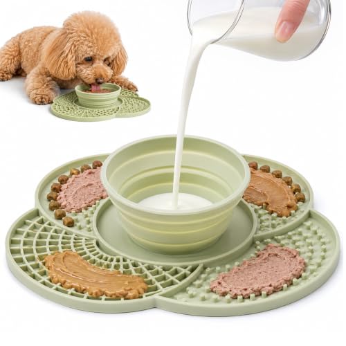  Collapsible Slow Feeder Dog Bowl & Lick Mat - image 1