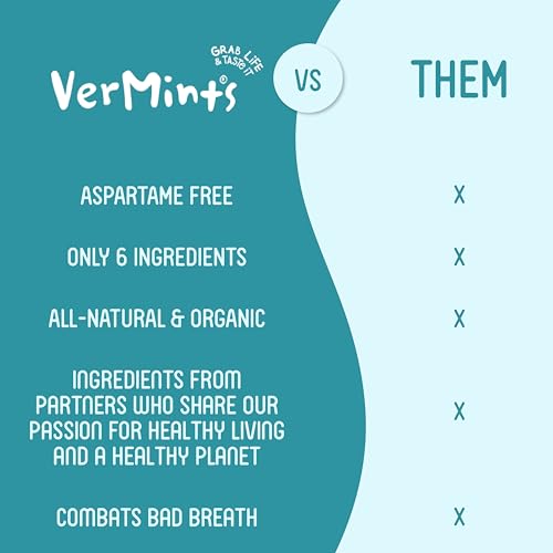 Vermints Breath Mints - All Natural - Peppermint - 1.41 Oz - Case Of 6