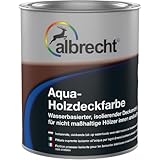Albrecht Aqua‑Holzdeckfarbe Moosgrün 750 ml | Wasserbasierte Holzdeckfarbe | Deckend & witterungsbeständig | Isolierende Holzschutzfarbe für außen & innen | Hochelastisch & ventilierend