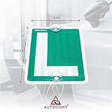 Autodomy Placa L Conductor Novel con Ventosas Alemanas para Coches Homologada Reflectante