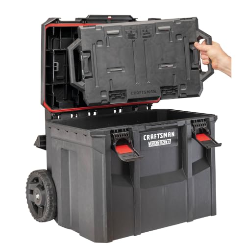 Image of CRAFTSMAN VERSASTACK XL Tool Box with Wheels, Waterproof, Stackable System, Portable Rolling Storage for Indoor /Outdoor Use, 22.5 Inch (CMST21445)