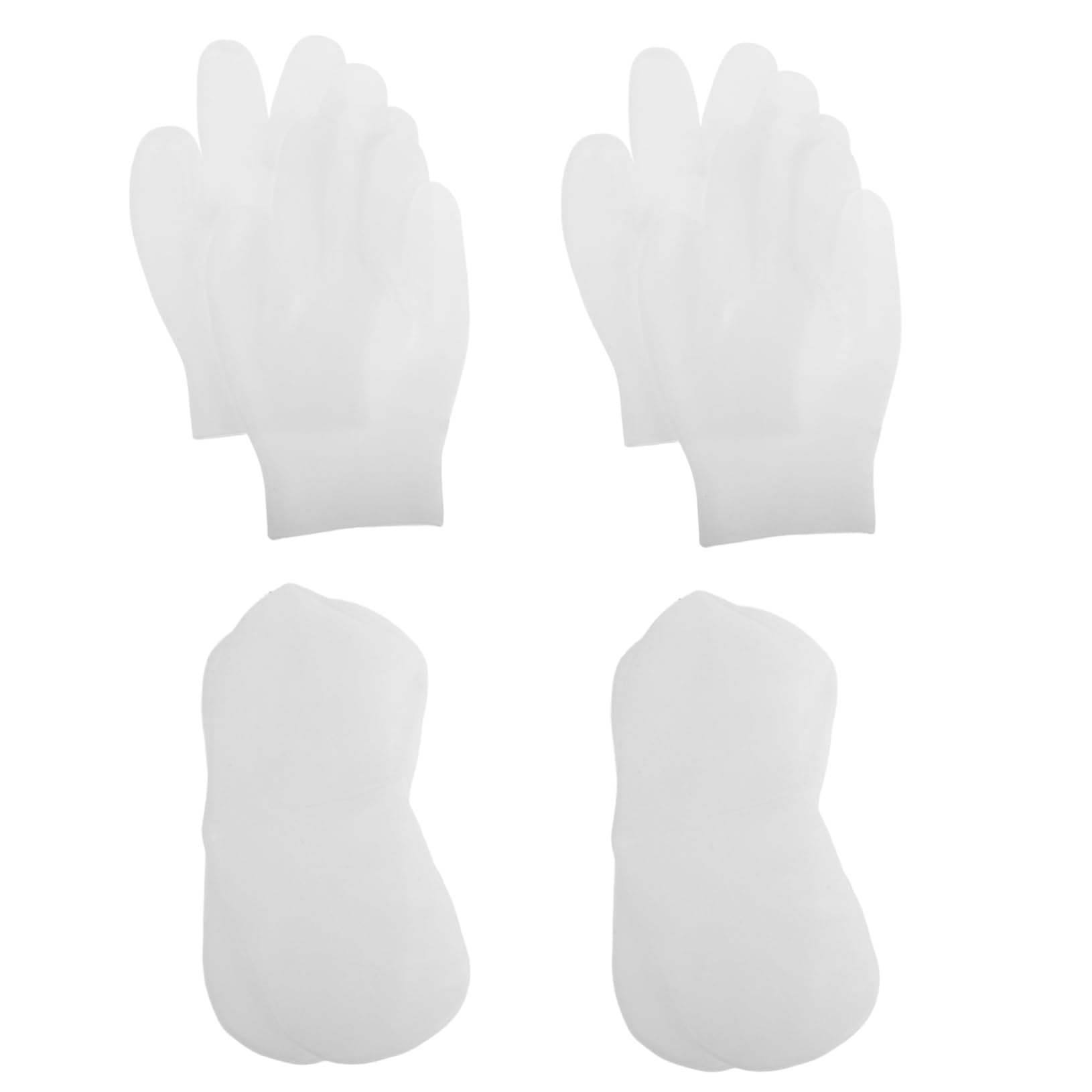 NOLITOY 8piezas Fundas de Silicona para Pies y Manos Secas Calcetines Hidratantes de Gel Reutilizables Cuidado Pies Guantes de Spa para Manos Casa