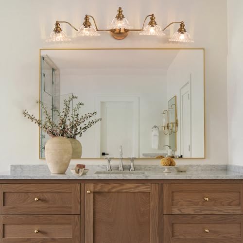 Image of XIEDUN Vintage Brass 5 Light Vanity Light Bathroom Light