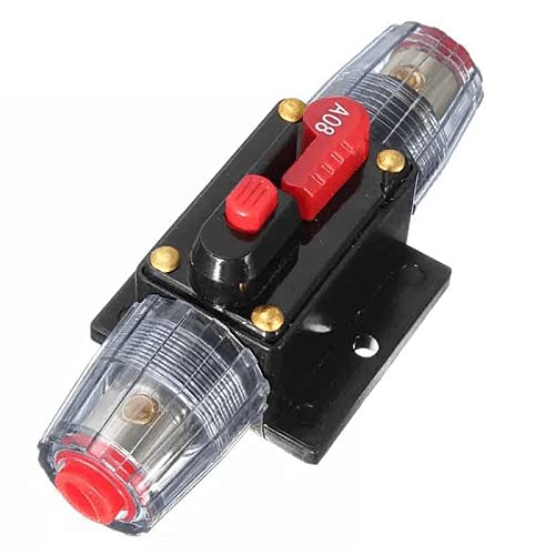 AUTOZOCO Portafusible de reinicio disyuntor de circuito de audio 80A 12V - porta fusible seguridad - portafusible directo batería - CAR AUDIO - AGU