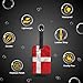 [Pack 2] tag8 Denmark Flag Tag Smart Bag tag |Trendy Luggage tag ID Identification | Suitcase Tag | Fashionable Digital Name tag | Airline Compliant, SITA World Tracer Code Enabled | Gift idea