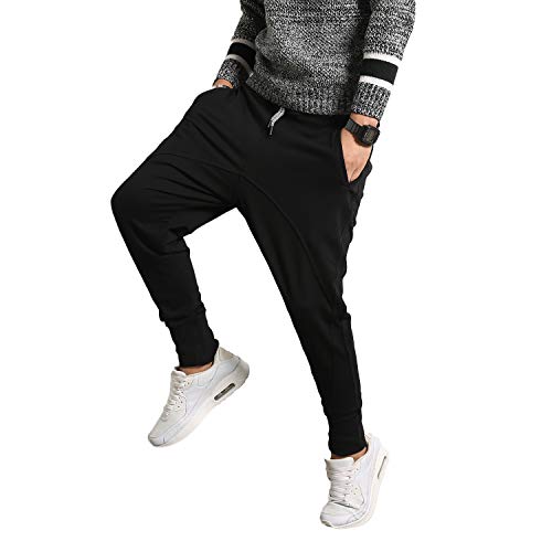 PRIJOUHE Men's Joggers, Sweatpants, Low Crotch Sweats Slim Fit Trousers Harem Hip Hop Pants2