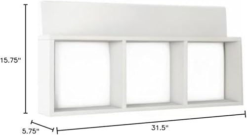 Miniatura 3 de Danya B. Moderno estante de pared flotante de 3 cubos con repisa de exhibición, estante triple montado en la pared fácil de colgar (blanco)