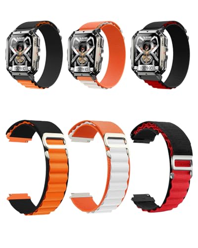 3 correas de nylon para reloj inteligente IOWODO W70Pro miniatura 1