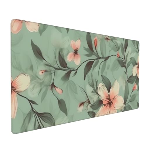 Tapis de souris de jeu pastel floral grand tapis d'ordinateur pour le télétravail