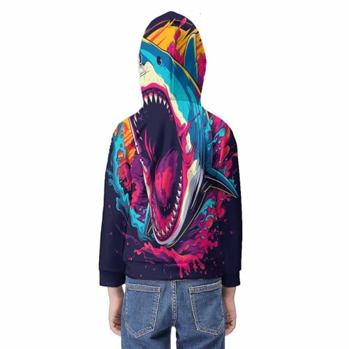 Sweat Requin 3D pour ado et enfant de 10-12 ans vêtement d'hiver confortable