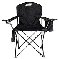 Coleman Portable Camping Chair with 4-Can Cooler, Cushioned Seat & Back with Side Pockets & Cup Holder, Carry Bag Included, Great for Camping, Tailgating, Firepits, Patio, & More