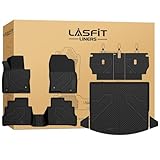 LASFIT Floor Mats & Backrest Mats & Trunk Mat for Mazda CX5 2017-2025 All Weather TPE Custom Fit Floor Liners Car Mats Accessories, Include 1st & 2nd Row & Seatback & Cargo Mats, Black