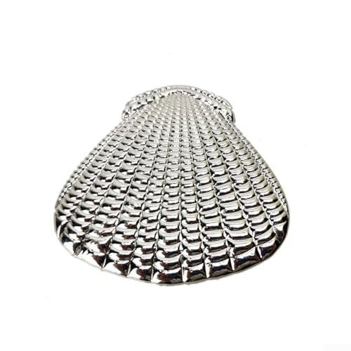 Mango de aleación de zinc con forma de concha para armarios, cajones y puertas, adecuado para uso en habitaciones de niños y muebles para el hogar (plata)