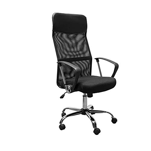 Consejos para Comprar Sillas Ejecutivas Economicas disponible en línea. 46 HOLPPO Silla giratoria de Oficina ejecutiva con Respaldo Alto, Silla de Malla, Silla de computadora de Oficina, Silla de Altura Ajustable, Color Negro