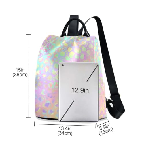 Image of ALAZA Rainbow Leopard Cheetah Backpack Purse for Women Anti Theft Fashion Back Pack Shoulder Bag