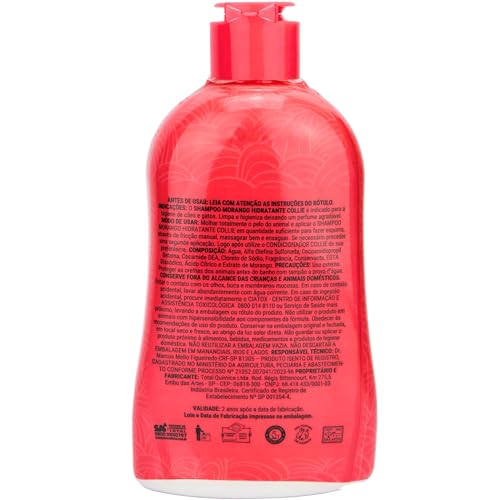 Collie Shampoo Para Cães E Gatos Aroma Love Morango Vegan 400Ml