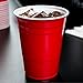 Red Disposable Plastic Cups [16 oz - 100 Pack] Fun & Durable Party Cups for Drinking & Playing - Bulk Case of 100 Cups, By Stack Man