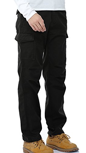 Thicken Mens Winter Fleece Lined Cargo Pant Windproof Outdoor Work Pants3
