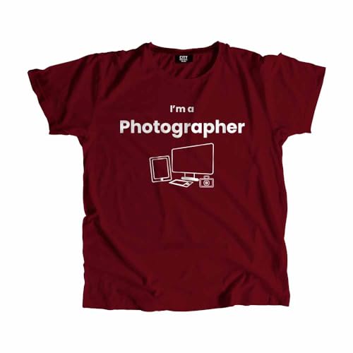 T-shirt photographe bordeaux unisexe idéal pour les sorties photo