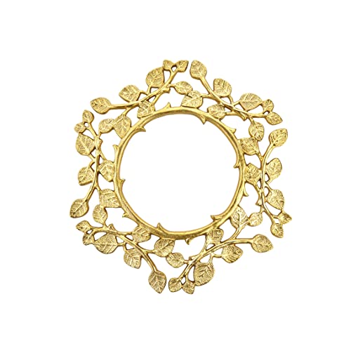 Godinger Gold Charger, Leaf Design, Set of 2, 14X14