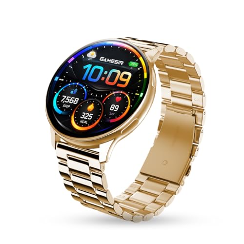 Image of GameSir Evo Vista Smartwatch, 1.39 inch HD Round Display, Bluetooth Calling, Heart Rate & SPO₂, 100+ Sports Modes, IP67, Long Battery Life for Men & Women (Matel Gold)