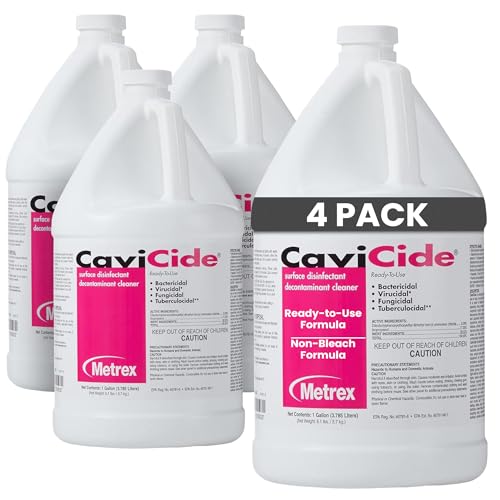 Metrex CaviCide Surface Disinfectant Cleaner, 13-1000 – Multi-Purpose Disinfectant & Cleaner for Medical Devices, NICU, Operating Rooms, Patient Care Areas, Labs, Schools – 1 Gallon (4 Bottles/Case)