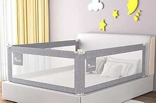 Luchild Toddler Bed Rail Guard, 200cm Vertical Lifting Bed Guard, Anti-Fall Baby Bed Protection Guard for Toddler Baby and Children - One Side