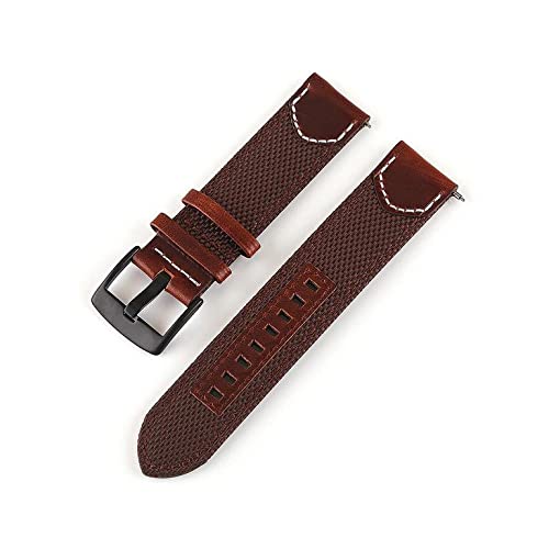 [QOCMDWHBZ] vXgbv U[ iC vohA20mm 22mm 24mm Xgbv NCbNXvOs t@ubN XgohAfB[X Y vANZT[ voh p(Deep Brown,22mm)