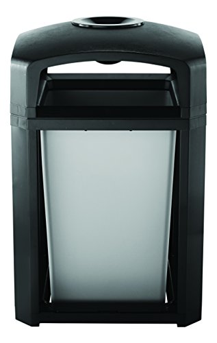 Image of Rubbermaid Commercial Products Landmark Classic Container with Ashtray, 35 Gallon, Large Indoor /Outdoor Trash /Garbage Can
