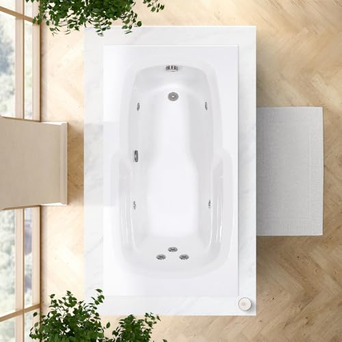 60 in. x 32 in. Acrylic Alcove Whirlpool Bathtub With Removable Acrylic Skirt (Left or Right Hand Drain) in Bone - Includes 12.5 Amp In-Line Heater