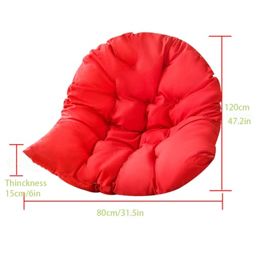 Eoieov Hanging Egg Chair Cushions Only,Porch Swing Chair Cushion Replacement,Beige Thicken Hammock Chair Seat Cushion,U-Shaped 47