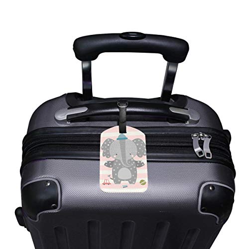 Etiqueta de bagagem com desenho de elefante fofo de couro PU bolsa de viagem etiqueta de bagagem 1 p