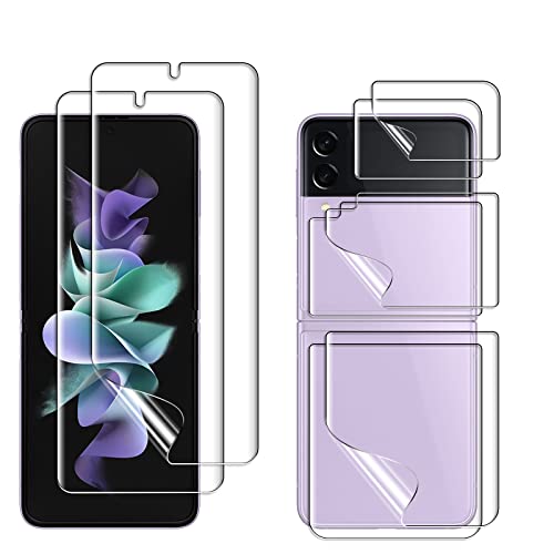geekboy (2 Set Upgraded) Screen Protector Compatible for Samsung Galaxy Z Flip 3 5G 2021 2 Pack Inner and Back Flexible Soft TPU Screen Cover Film for Galaxy Z Flip 3 Case Friendly Anti Scratch