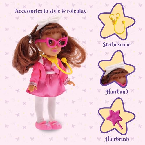 Image of Li'l Diva Doctor-Cassie 6 inch Doll|India's First Preschool Roleplay Pretend-Play Doll with Accessories|Birthday Gift|Toy Doll for Girls 3+|Movable Arms & Legs|Beautiful Dress|Elegant Eyes|Soft Hair Play