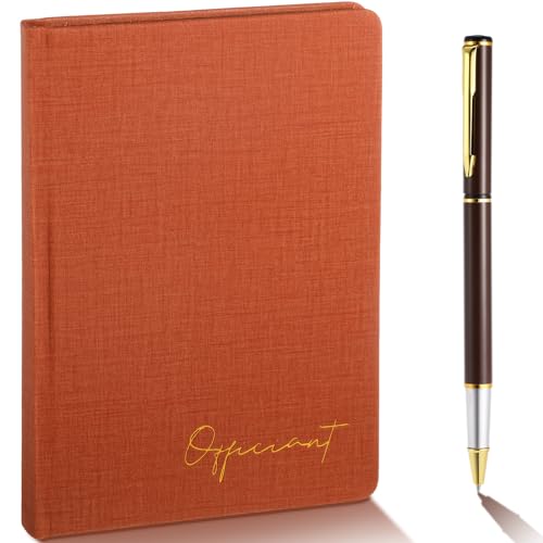 Livre d'officiant de mariage marron Engrowtic avec stylo 192 pages