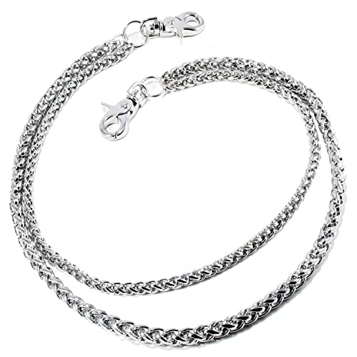 Double K 2 Roof Durable Biker Key Jean Wallet Chain (24"/5.6oz) MLT NCS68 (Silver)2