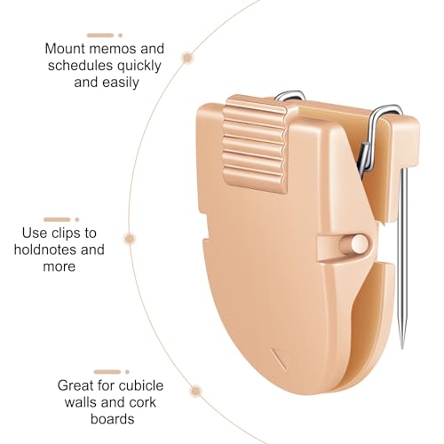 Image of Feifeiya 15 Pcs Cubicle Clips for Fabric Panels,Brown