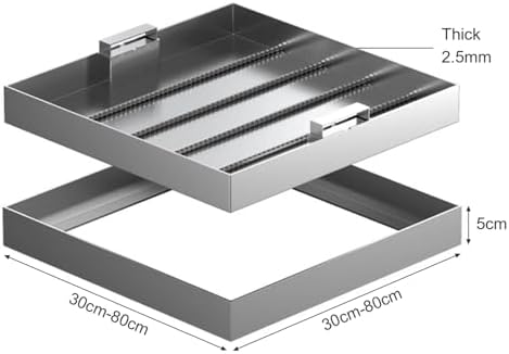 Stainless Steel Hidden Manhole Cover with Handle - Invisible Drainage Solution for Paver Installation Heavy-Duty Access Cover for Driveways and Patios