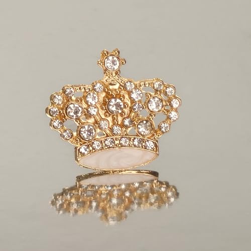 KYIEN Pack of 5 Rhinestones Crown Cabinet Knobs-Princess Rose Gold Drawer Pulls with Crystal Look - Single Hole Handles for Girls Room & Nursery...