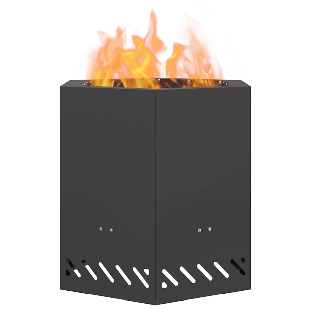 vidaXL Bol de feu sans fumée Noir 48 x 48 x 51 cm Acier patiné