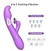 Personal G Spot Vibrator Clit Sucker with Softest Dual Density Silicone, PALOQUETH Waterproof Sucking Vibrator Sex Toy for Women with 7 Powerful Suctions 7 Vibrations, Rechargeable Purple